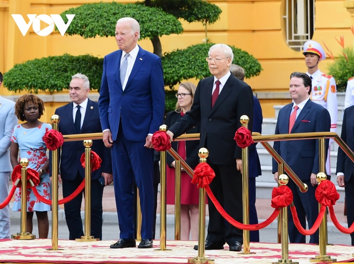 Top Party leader hosts welcoming ceremony for US President